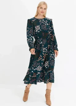 Damen bonprix Nachhaltigere Materialien|Kleider|Midikleid aus reiner Viskose