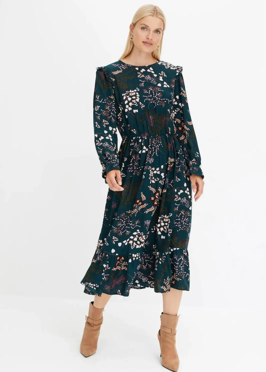 Damen bonprix Nachhaltigere Materialien|Kleider|Midikleid aus reiner Viskose