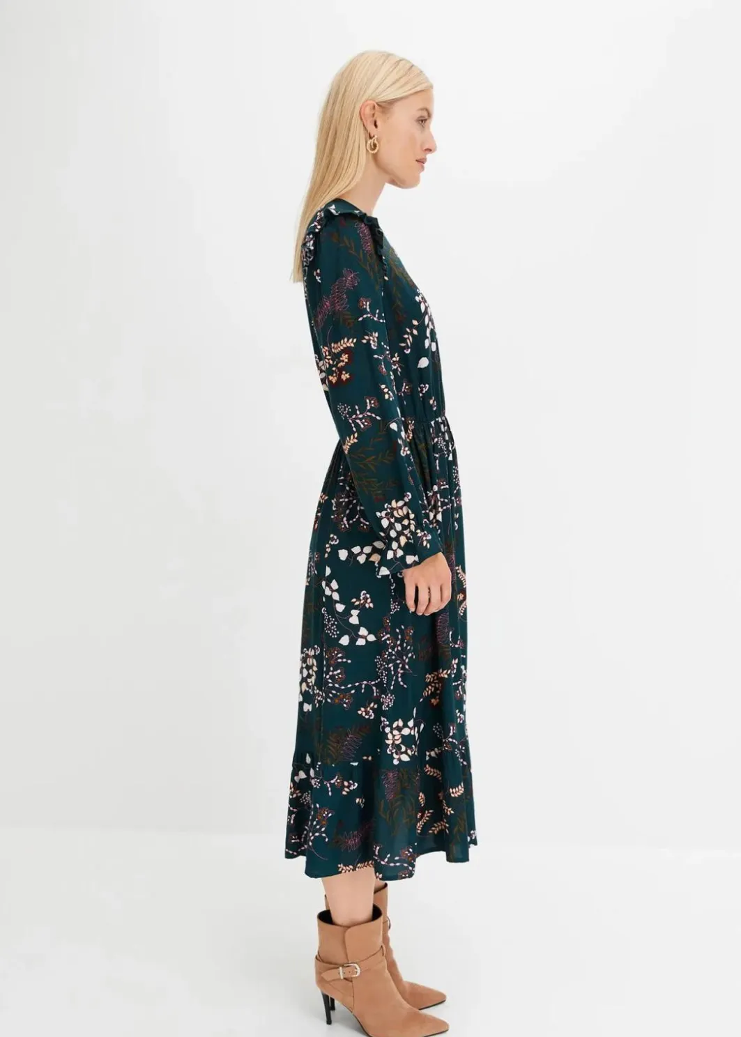 Damen bonprix Nachhaltigere Materialien|Kleider|Midikleid aus reiner Viskose
