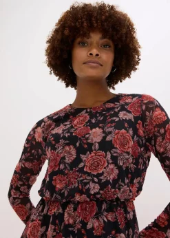 Damen bonprix Kleider|Bekleidung·Pullover & Strickjacken|Midikleid aus softem Mesh
