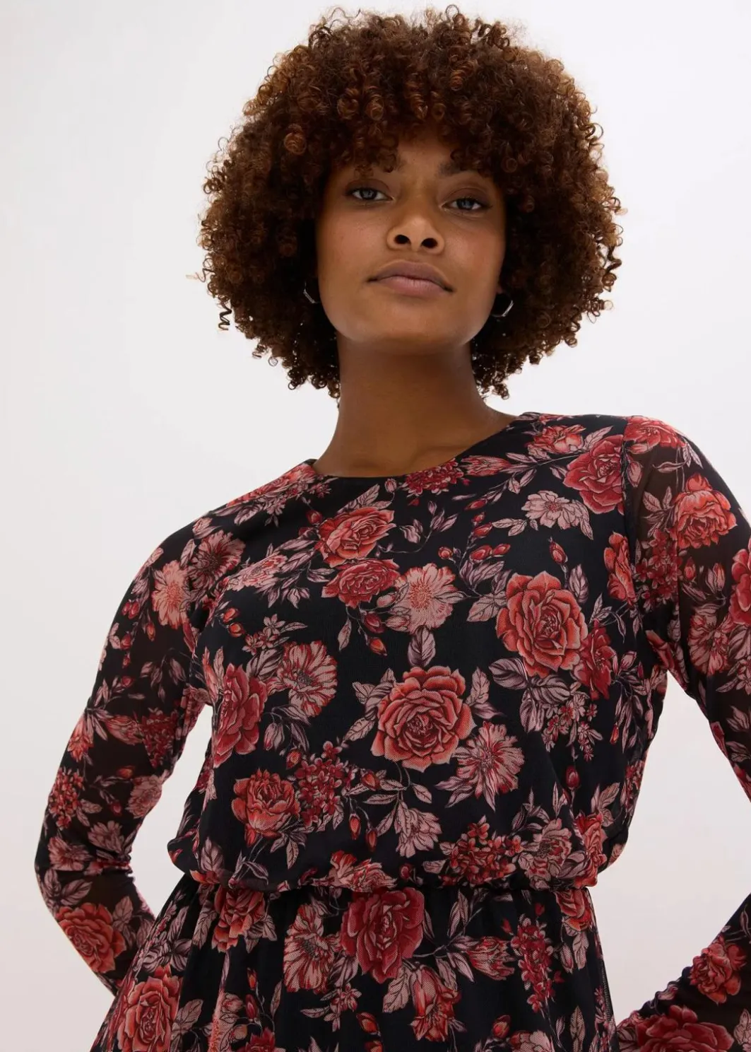 Damen bonprix Kleider|Bekleidung·Pullover & Strickjacken|Midikleid aus softem Mesh