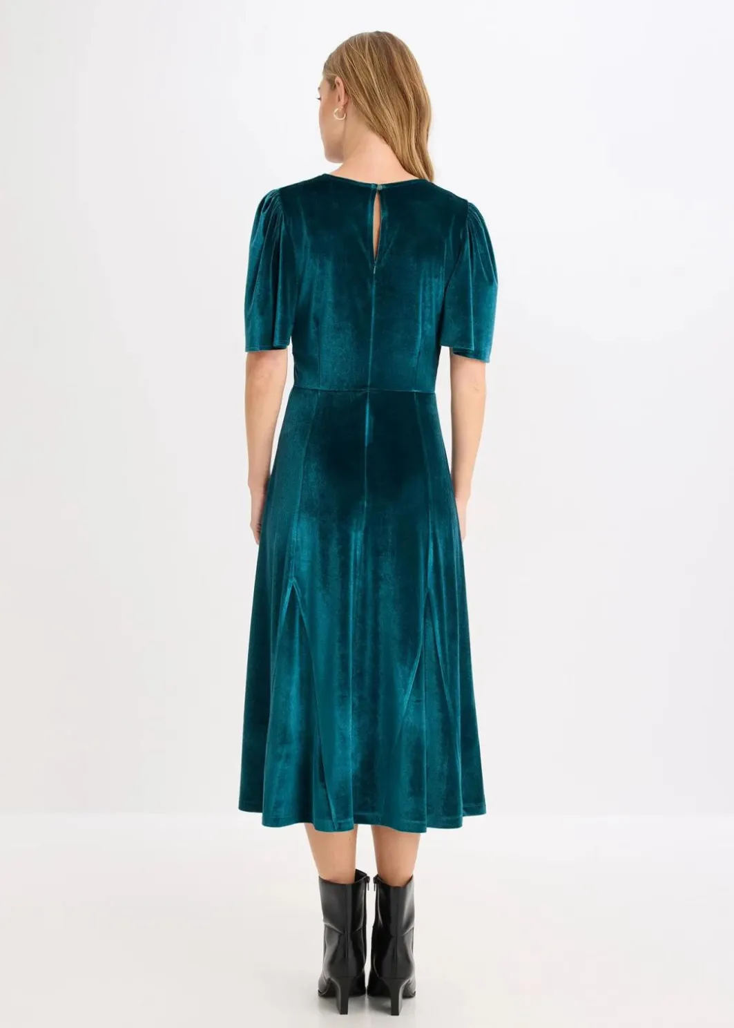 Damen bonprix Kleider|Midikleid aus softem Samt