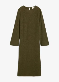 Damen bonprix Kleider|Bekleidung·Pullover & Strickjacken|Midikleid aus strukturiertem Crinkle