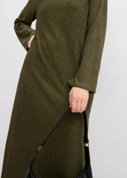 Damen bonprix Kleider|Bekleidung·Pullover & Strickjacken|Midikleid aus strukturiertem Crinkle