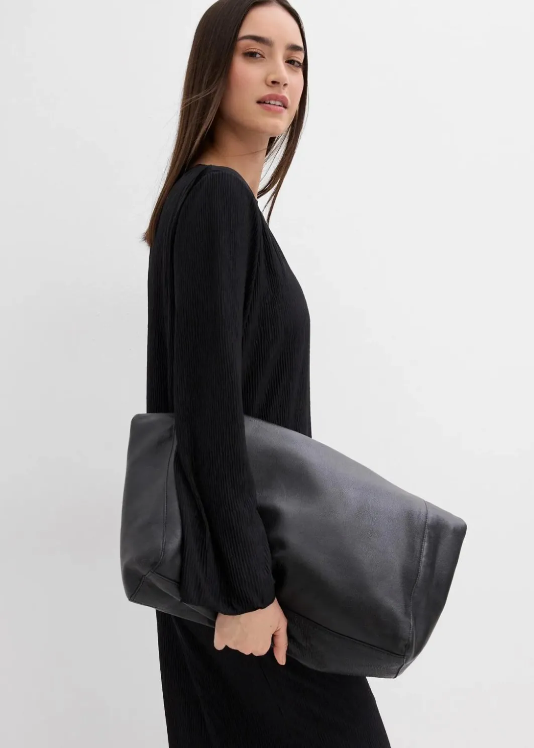 Damen bonprix Bekleidung·Pullover & Strickjacken|Kleider|Midikleid aus strukturiertem Crinkle