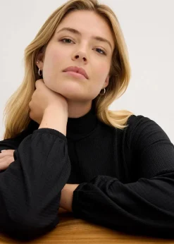 Damen bonprix Bekleidung·Pullover & Strickjacken|Nachhaltigere Materialien|Midikleid aus strukturiertem Crêpe