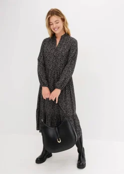 Damen bonprix Bekleidung·Pullover & Strickjacken|Nachhaltigere Materialien|Midikleid aus Viskose