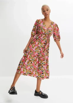 Sale Midikleid aus Viskose-Mix Damen Bekleidung·Pullover & Strickjacken|Kleider