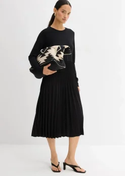 Sale Midikleid aus Viskose-Mix Damen Bekleidung·Pullover & Strickjacken|Kleider