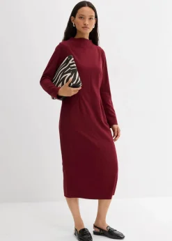 Clearance Midikleid aus Viskose-Mix Damen Kleider|Bekleidung·Pullover & Strickjacken