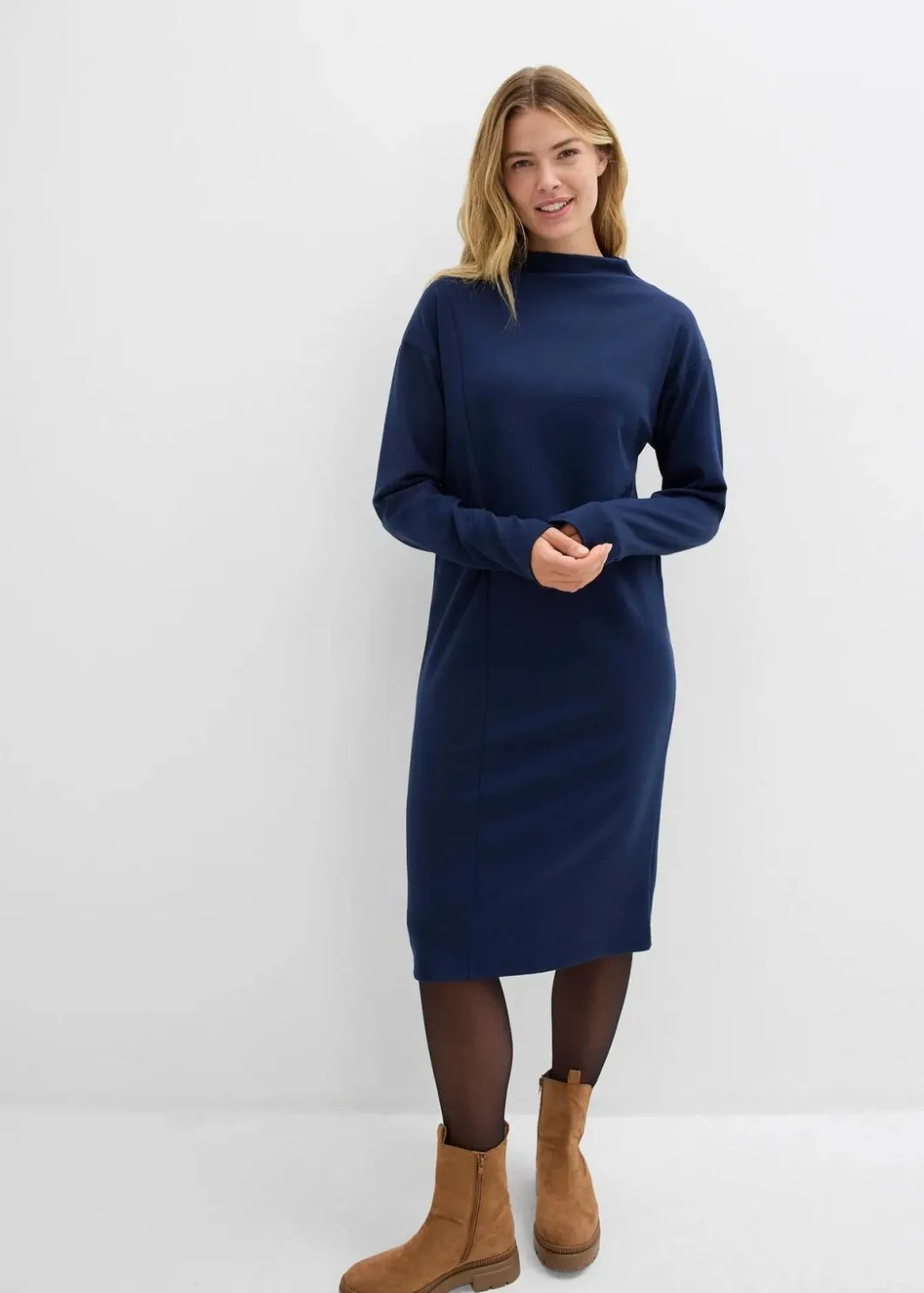 Hot Midikleid aus Viskose-Mix Damen Bekleidung·Pullover & Strickjacken|Kleider