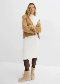 Damen bonprix Kleider|Bekleidung·Pullover & Strickjacken|Midikleid aus Viskose-Mix