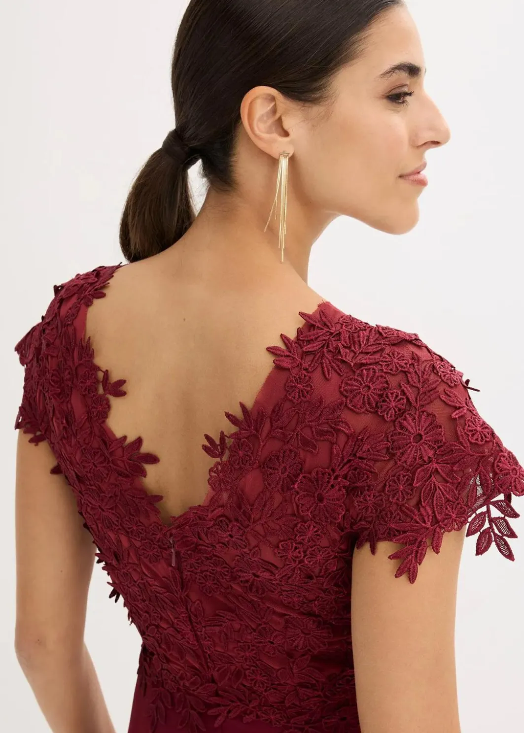Clearance Midikleid aus zartem Tüll mit Spitze Damen Kleider|Festliche Mode