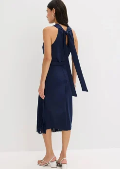 Discount Midikleid in Wickel-Optik mit Plissee-Einsatz Damen Bekleidung·Pullover & Strickjacken|Festliche Mode