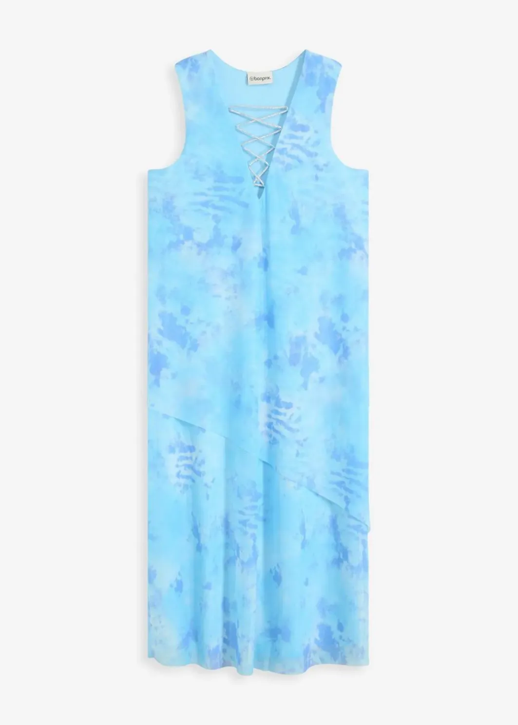 Damen bonprix Kleider|Midikleid mit Mesh und Glitzerschnürung