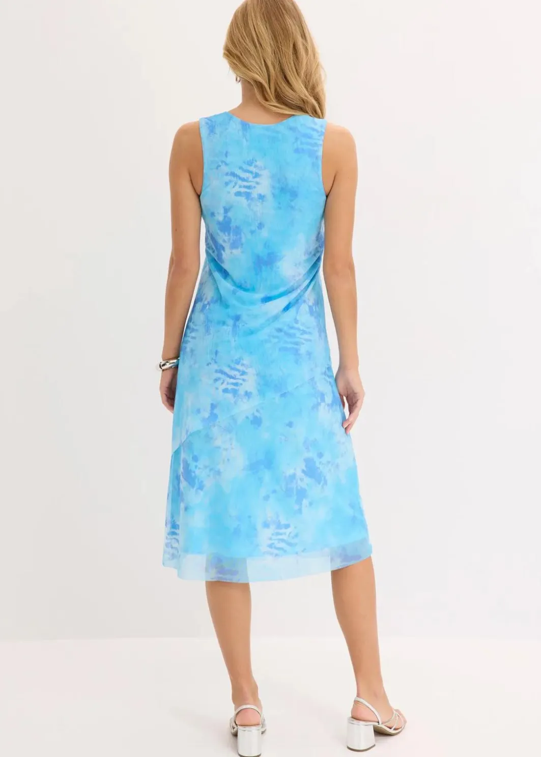 Damen bonprix Kleider|Midikleid mit Mesh und Glitzerschnürung