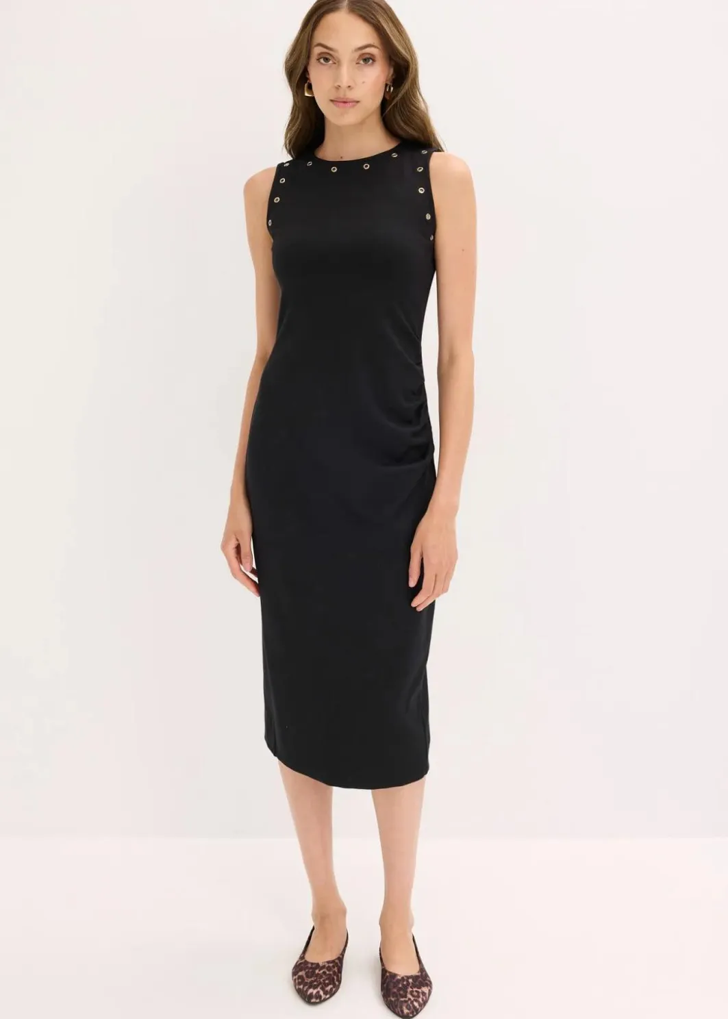 Online Midikleid mit Nieten Damen Nachhaltigere Materialien|Kleider