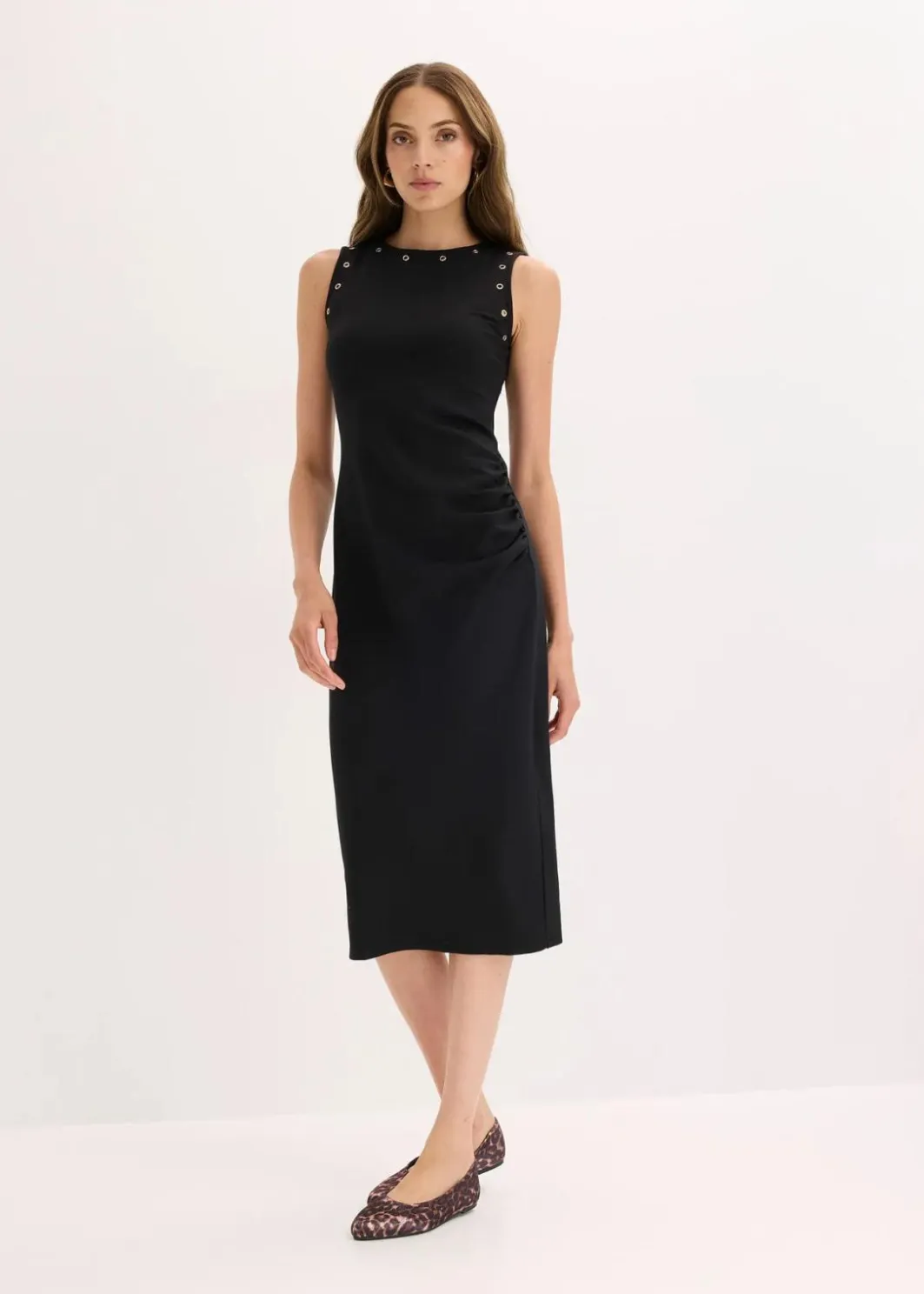 Online Midikleid mit Nieten Damen Nachhaltigere Materialien|Kleider