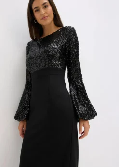 New Midikleid mit Pailletten Damen Bekleidung·Pullover & Strickjacken|Festliche Mode