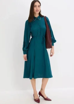 New Midikleid mit Perlen Applikation Damen Kleider|Bekleidung·Pullover & Strickjacken