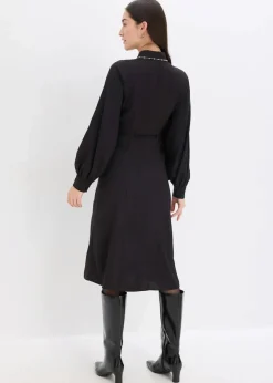 Damen bonprix Bekleidung·Pullover & Strickjacken|Kleider|Midikleid mit Perlen Applikation