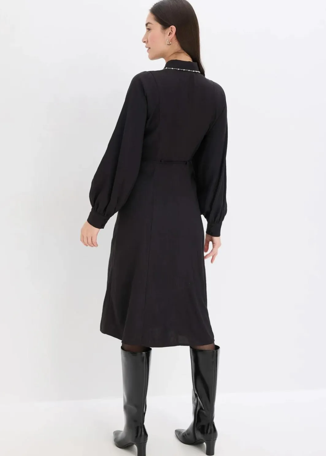Damen bonprix Bekleidung·Pullover & Strickjacken|Kleider|Midikleid mit Perlen Applikation