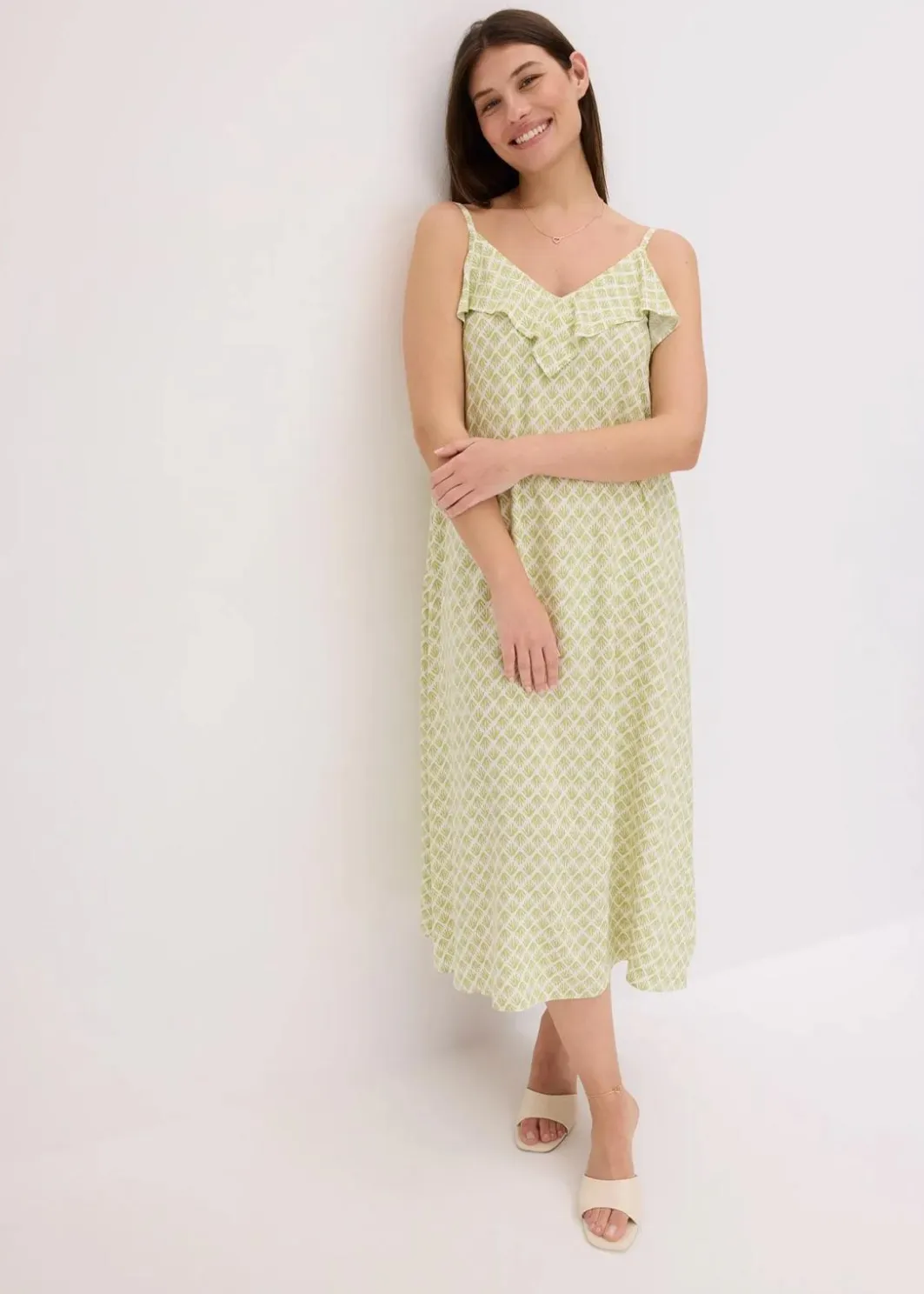 Clearance Midikleid mit Rüsche Damen Bekleidung·Pullover & Strickjacken|Kleider