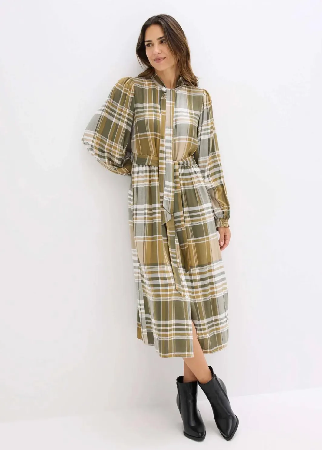 Hot Midikleid mit Schluppe Damen Bekleidung·Pullover & Strickjacken|Kleider