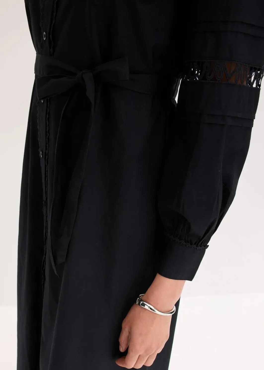Sale Midikleid mit Spitzeneinsatz aus Baumwolle Damen Kleider
