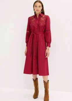 Best Midikleid mit Spitzeneinsatz aus Baumwolle Damen Kleider
