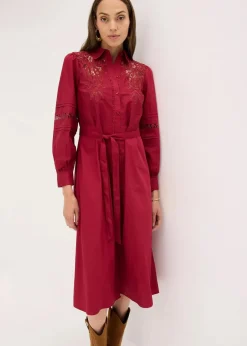 Best Midikleid mit Spitzeneinsatz aus Baumwolle Damen Kleider