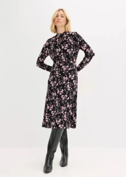 Damen bonprix Bekleidung·Pullover & Strickjacken|Kleider|Midikleid mit Stehkragen