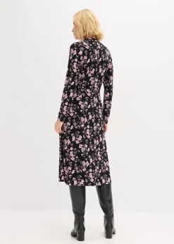 Damen bonprix Bekleidung·Pullover & Strickjacken|Kleider|Midikleid mit Stehkragen