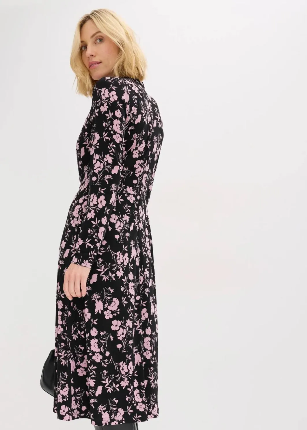 Damen bonprix Bekleidung·Pullover & Strickjacken|Kleider|Midikleid mit Stehkragen