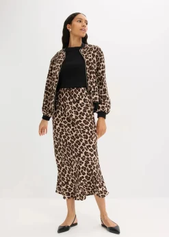 Damen bonprix Bekleidung·Sportbekleidung|Röcke|Midirock aus fließendem Satin