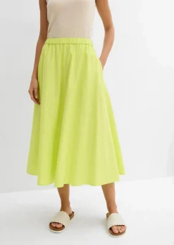 Damen bonprix Nachhaltigere Materialien|Röcke|Midirock aus Leinen-Mix