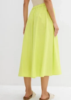 Damen bonprix Nachhaltigere Materialien|Röcke|Midirock aus Leinen-Mix