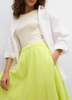 Damen bonprix Nachhaltigere Materialien|Röcke|Midirock aus Leinen-Mix