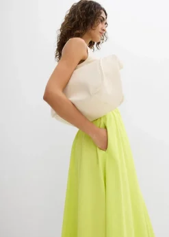 Damen bonprix Nachhaltigere Materialien|Röcke|Midirock aus Leinen-Mix