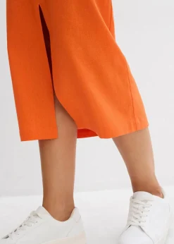 Outlet Midirock aus luftigem Leinen-Mix Damen Bekleidung·Sportbekleidung|Röcke