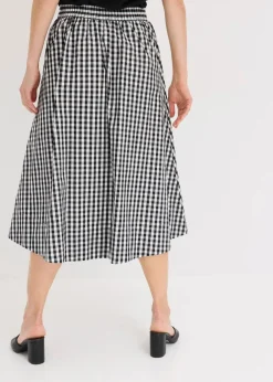 Damen bonprix Röcke|Bekleidung·Sportbekleidung|Midirock aus reiner Baumwolle