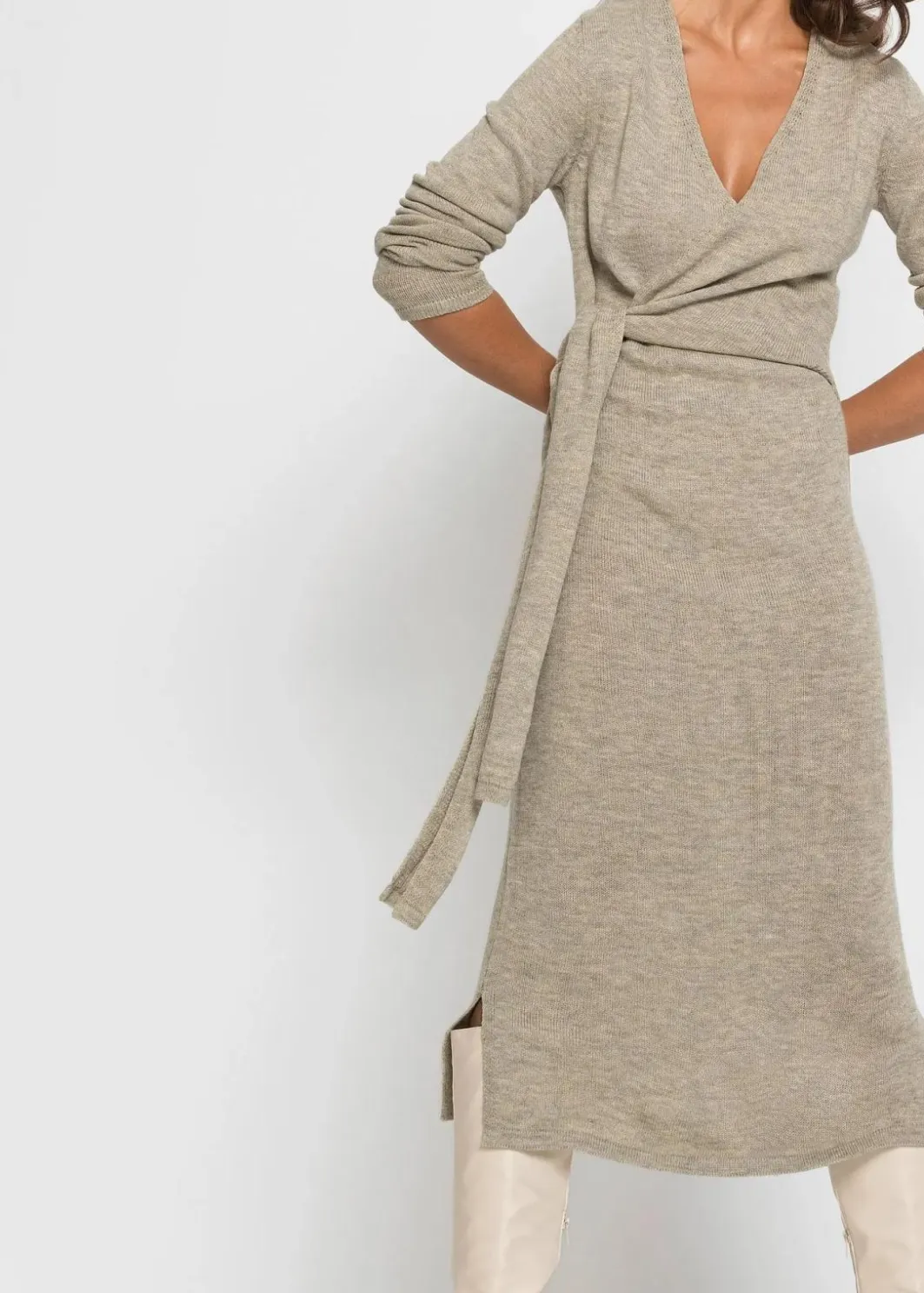 Clearance Midi-Strickkleid Damen Kleider|Strickmode