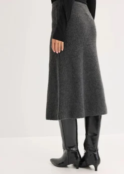 Midi-Strickrock Damen Bekleidung·Sportbekleidung|Röcke