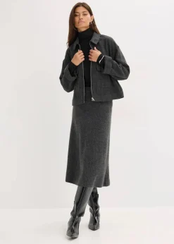 Midi-Strickrock Damen Bekleidung·Sportbekleidung|Röcke