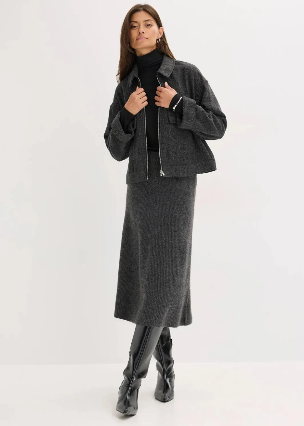 Midi-Strickrock Damen Bekleidung·Sportbekleidung|Röcke