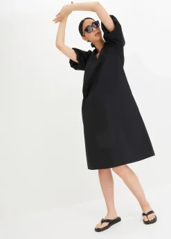 Online Midi-Web-Kleid aus Bio-Baumwolle Damen Bekleidung·Pullover & Strickjacken|Kleider