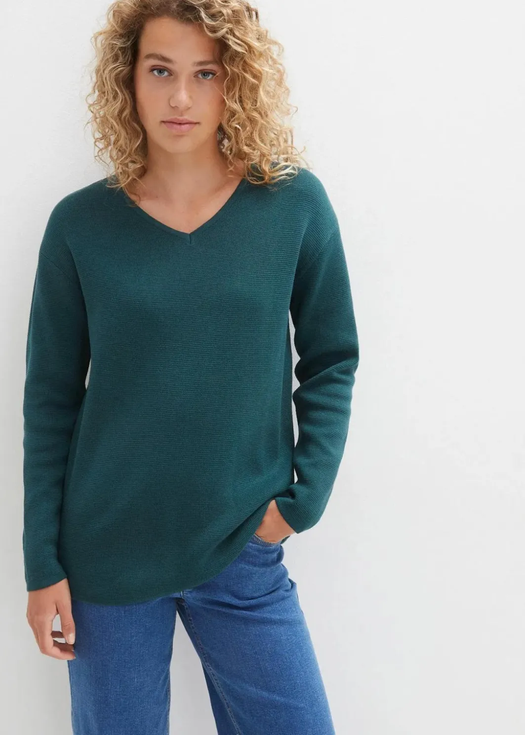 Outlet Milano Rib Pullover mit V-Ausschnitt Damen Bekleidung·Umstandsmode|Bekleidung·Jeans
