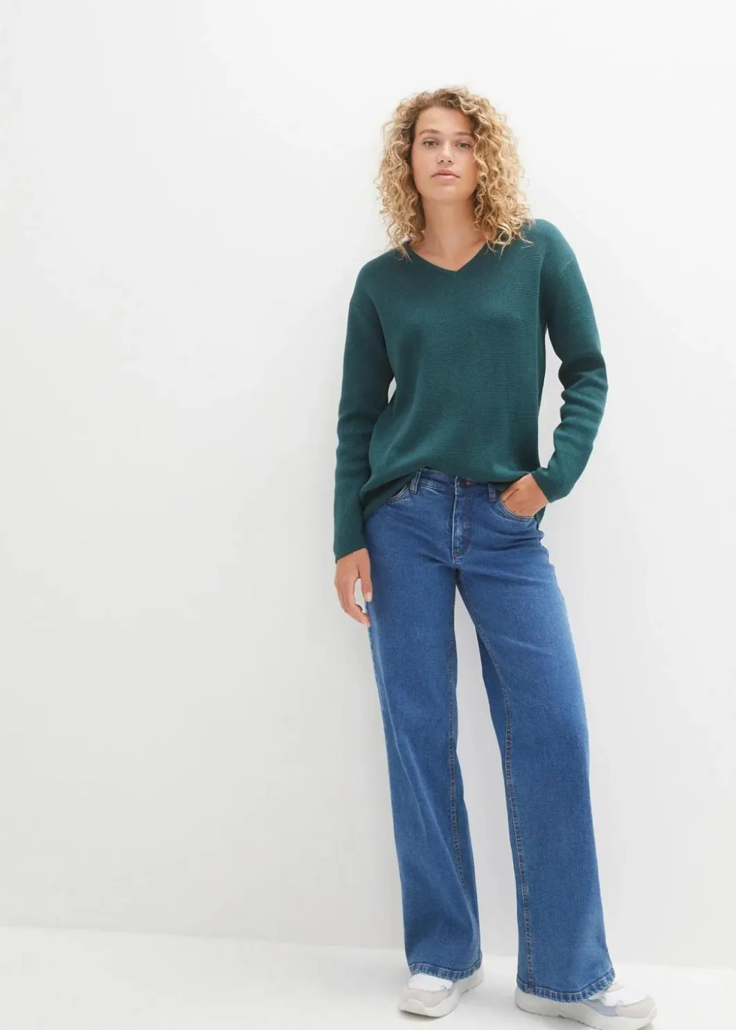 Outlet Milano Rib Pullover mit V-Ausschnitt Damen Bekleidung·Umstandsmode|Bekleidung·Jeans