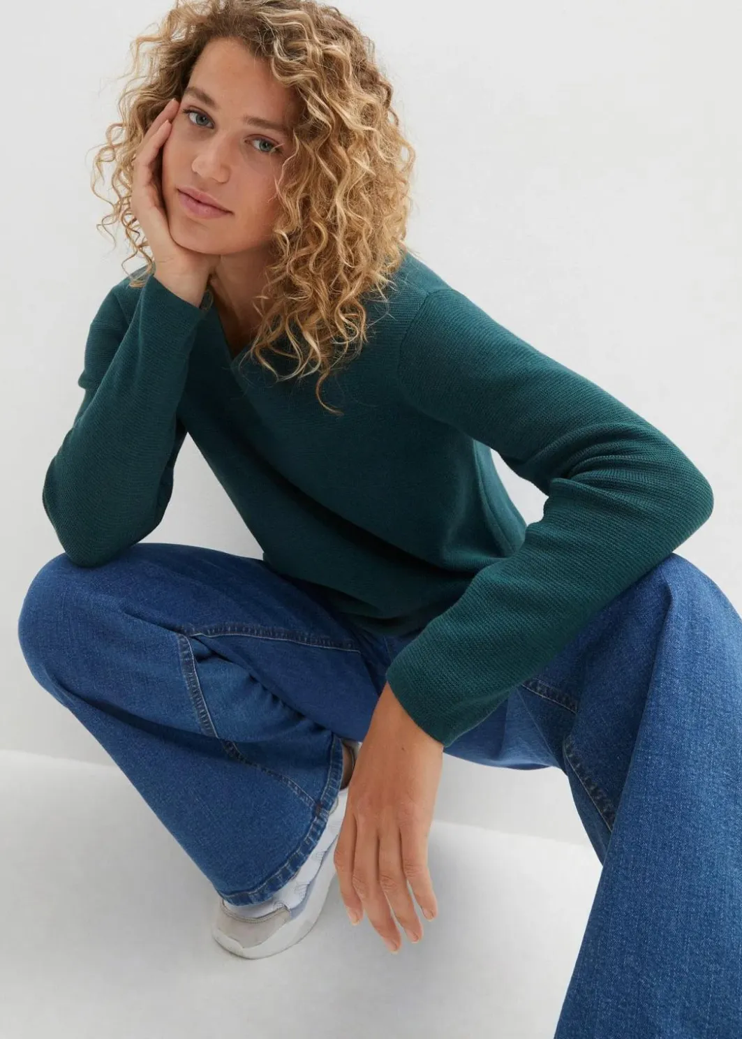 Outlet Milano Rib Pullover mit V-Ausschnitt Damen Bekleidung·Umstandsmode|Bekleidung·Jeans