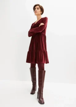 Damen bonprix Kleider|Bekleidung·Pullover & Strickjacken|Minikleid aus elastischen Samt